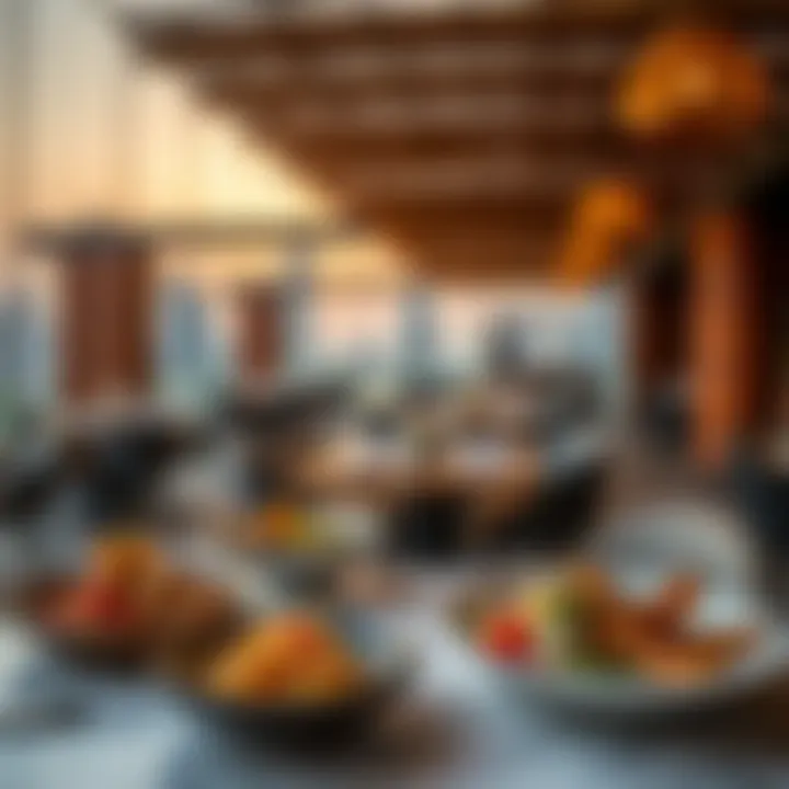 Exquisite Culinary Offerings Culinary delights served at a rooftop restaurant