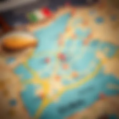 Map of Dubai highlighting popular rental locations