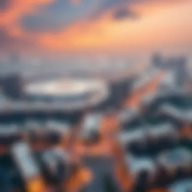 Distinctive Layout of International City Aerial view of International City highlighting its unique layout