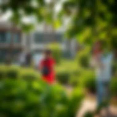 Embracing Nature's Serenity Visitors enjoying the tranquil environment of a garden