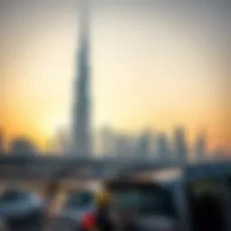 Burj Khalifa towering over Dubai skyline