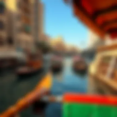 Dubai Creek: The Heart of Cultural Exchange The serene Dubai Creek with traditional abra boats