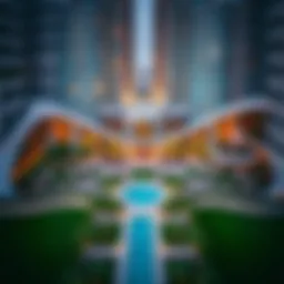 Aerial view of Gardenia on Yas Island showcasing its architecture