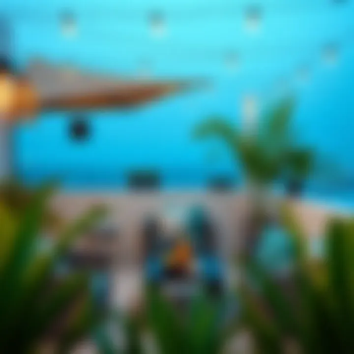 Trendy Outdoor Terrace Decoration Stylish outdoor terrace with decorative elements reflecting modern trends