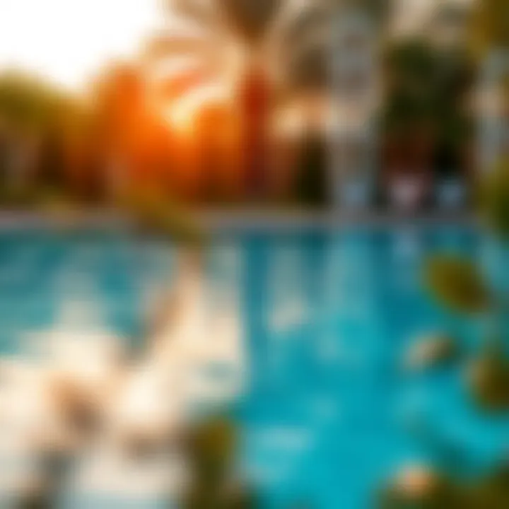 Serene Swimming Pool at Kof Rotana Glistening swimming pool surrounded by lush greenery
