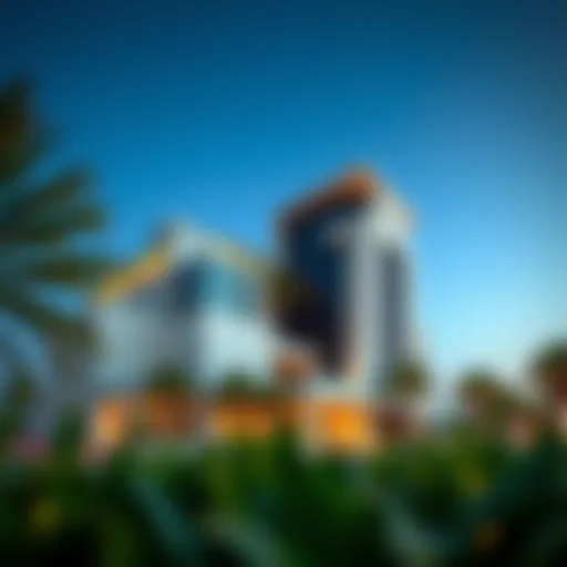 Stunning exterior view of Manor Hotel Al Furjan showcasing its modern architecture