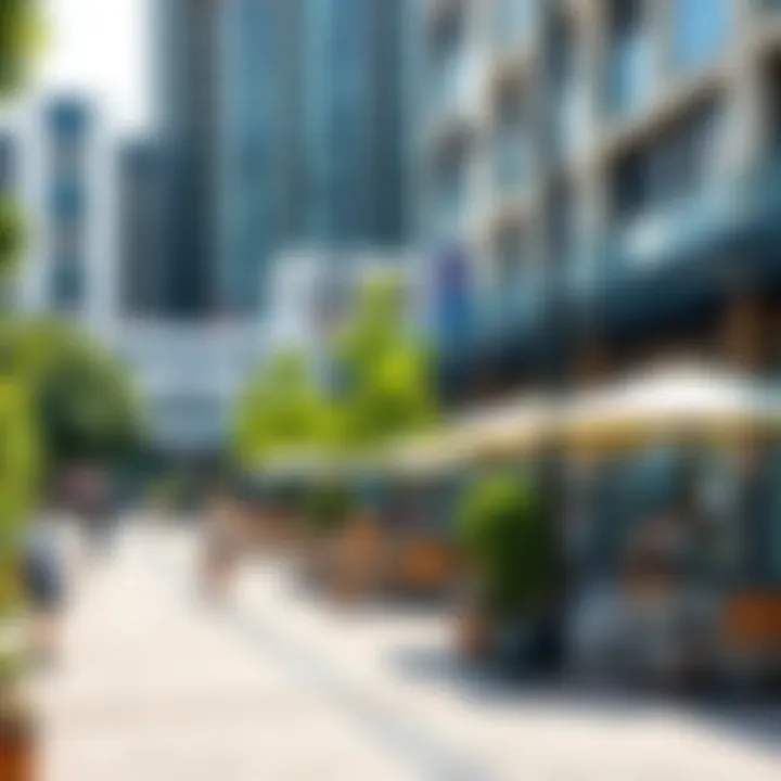Vibrant community space around Moza Plaza fostering connectivity