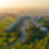 Aerial view of Mudon community showcasing lush landscapes