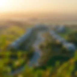 Aerial view of Mudon community showcasing lush landscapes