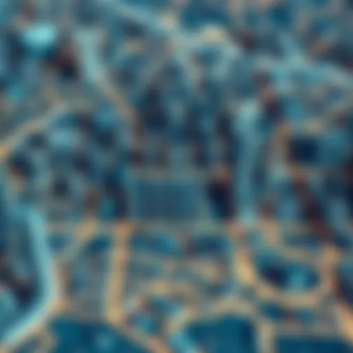 A detailed map showcasing the intricate layout of a bustling metropolis