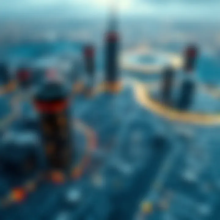 Technological Advancements in Urban Mapping A high-tech digital mapping interface highlighting urban development