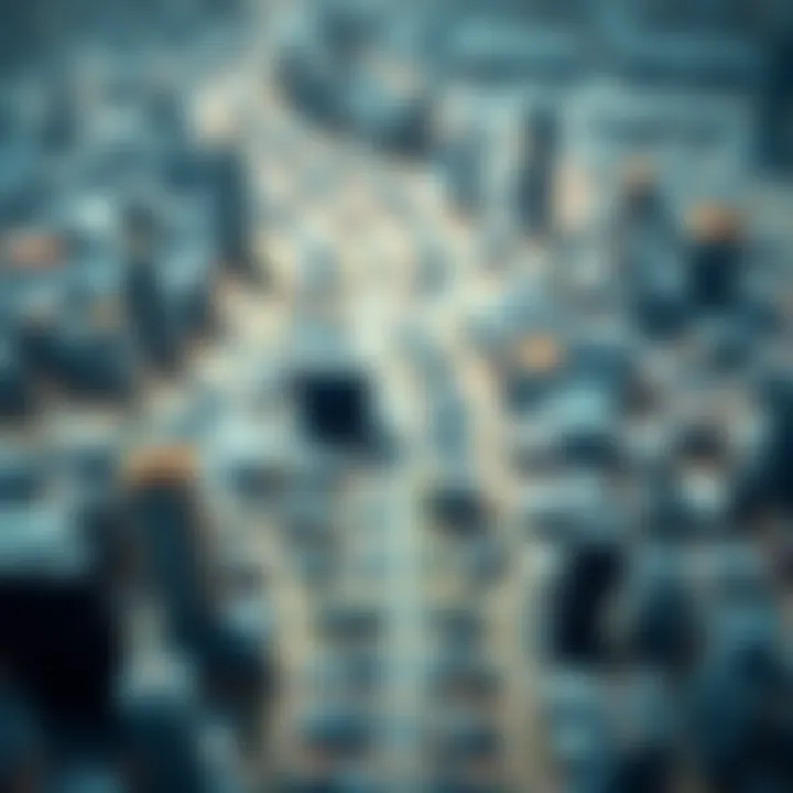 Socio-Economic Dynamics in Urban Planning An illustration depicting the socio-economic factors influencing city layouts