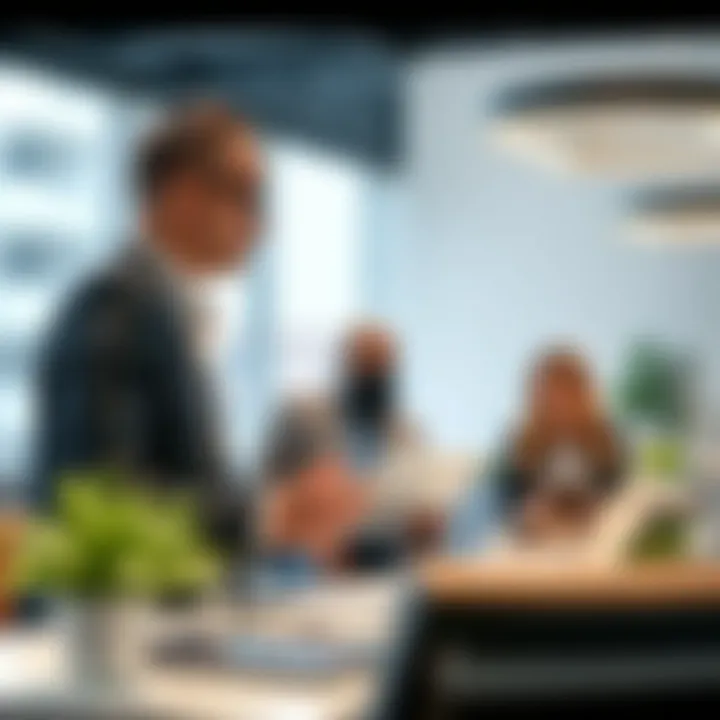 Expert Real Estate Guidance A modern real estate agent advising clients