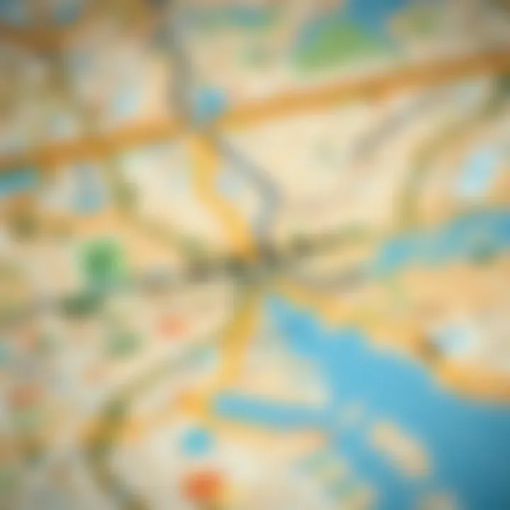 Neighborhood Map of Dubai Map detailing the neighborhoods of Dubai