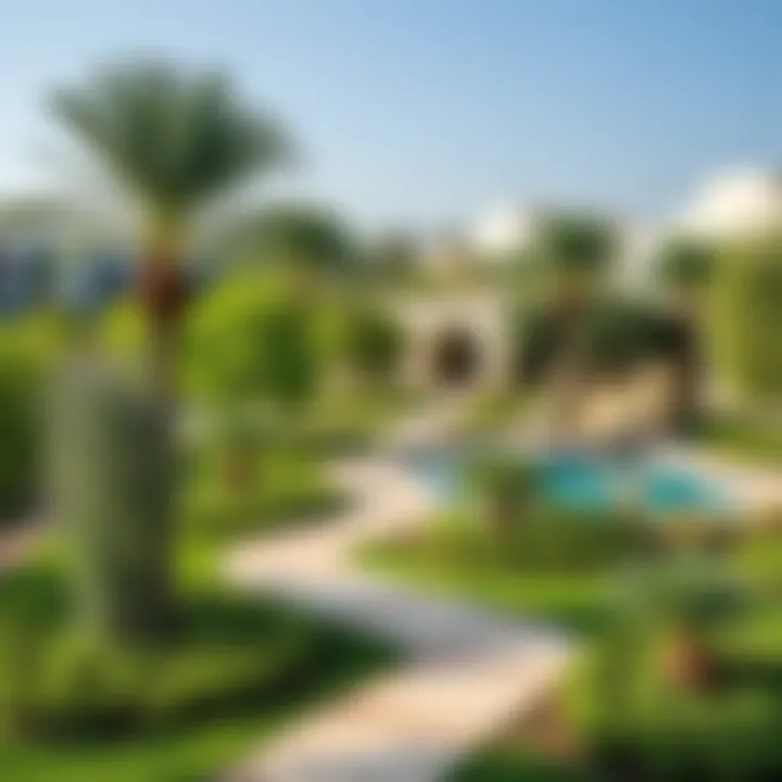 Beautiful Landscaping of Damac Hills Lush green surroundings of Damac Hills