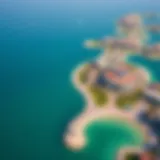 Stunning aerial view of Palm Jumeirah showcasing its unique shape and luxurious villas.