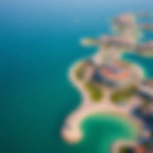 Stunning aerial view of Palm Jumeirah showcasing its unique shape and luxurious villas.