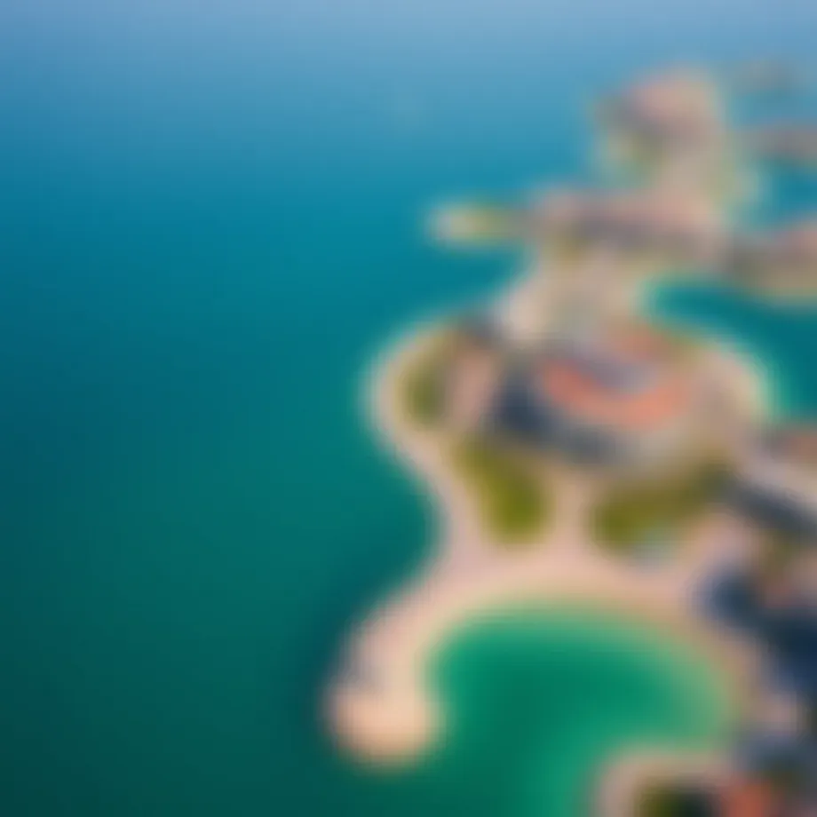 Stunning aerial view of Palm Jumeirah showcasing its unique shape and luxurious villas.