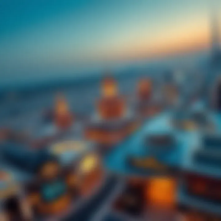 An aerial view of Dubai's bustling streets during the holy month