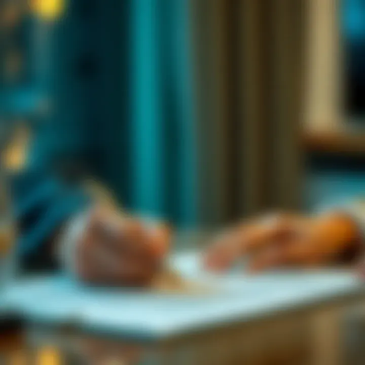 Illustration of a rental agreement being signed