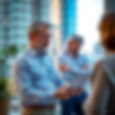 Navigating Real Estate Investments Real estate professional discussing investment opportunities