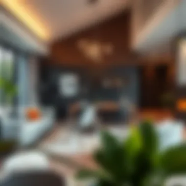 Modern Shared Living Space Stylish shared living space in a modern apartment, emphasizing comfort and aesthetic appeal.