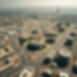 Aerial view of Al Barsha showcasing its urban layout and development