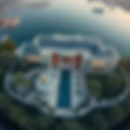 Aerial view showcasing the grandeur of the largest luxury house in Dubai.