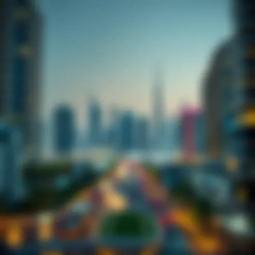 Illustration of Dubai skyline with rental properties