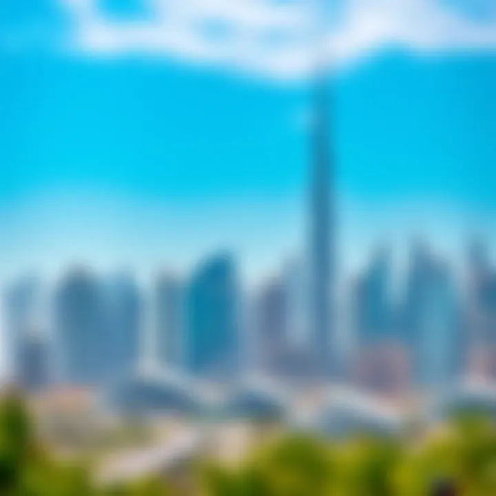 Dubai's Iconic Skyline and Real Estate Opportunities A modern skyline view of Dubai featuring iconic skyscrapers
