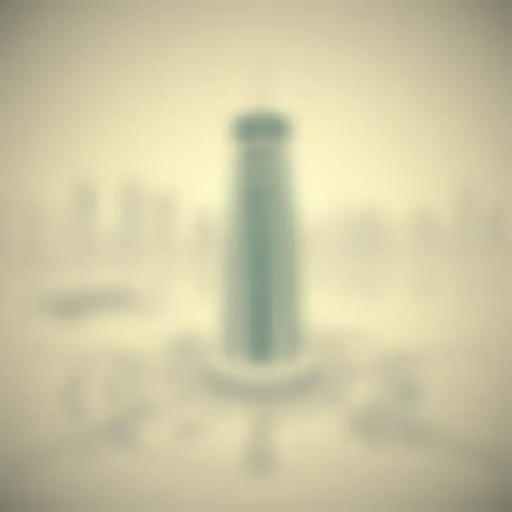 Architectural Blueprint of Sea Tower An architectural blueprint of a sea tower