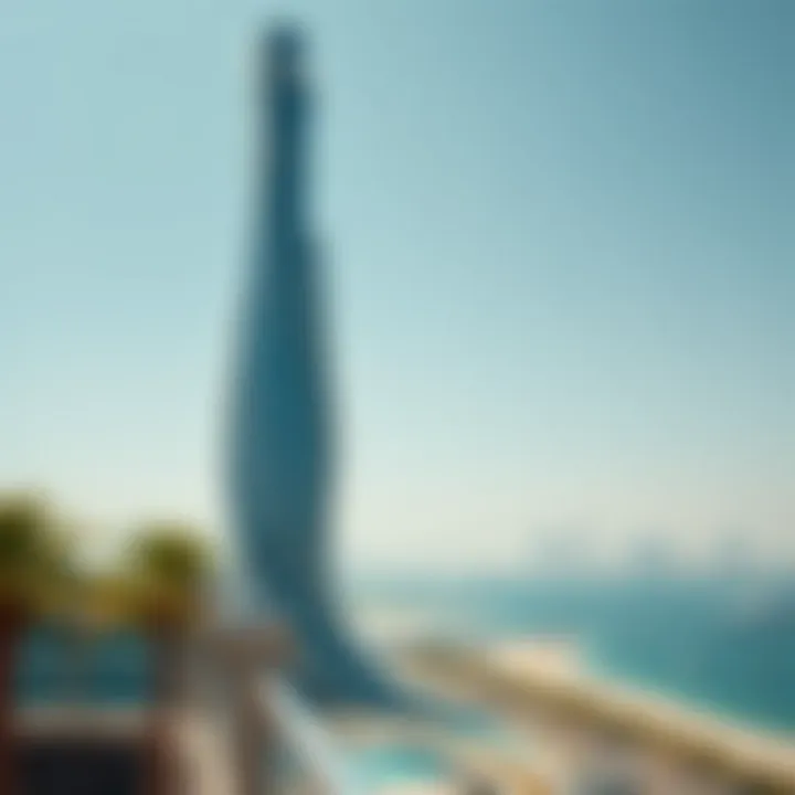 Futuristic Sea Tower Design A futuristic sea tower overlooking the Dubai skyline