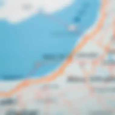 Detailed Map of Dubai to Abu Dhabi Route Map showing the route from Dubai to Abu Dhabi