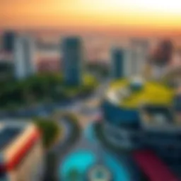 Aerial view of Spring in Dubai showcasing its lush greenery and modern architecture