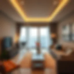 Modern studio apartment interior at Al Khail Gate