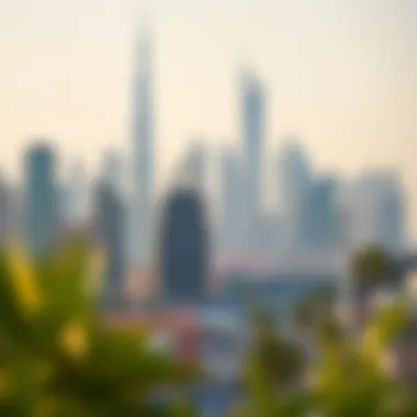 Dubai Skyline: The Allure of Urban Living A view of Dubai's skyline showcasing the appeal of urban living