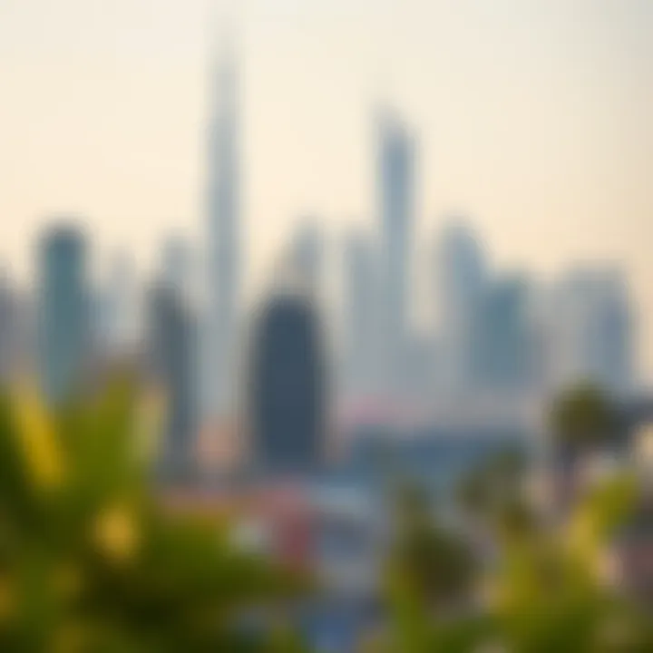 Dubai Skyline: The Allure of Urban Living A view of Dubai's skyline showcasing the appeal of urban living