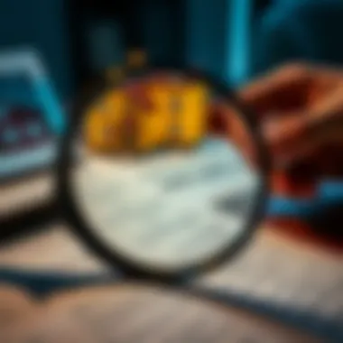 Inspecting Property Documentation Magnifying glass over property documents